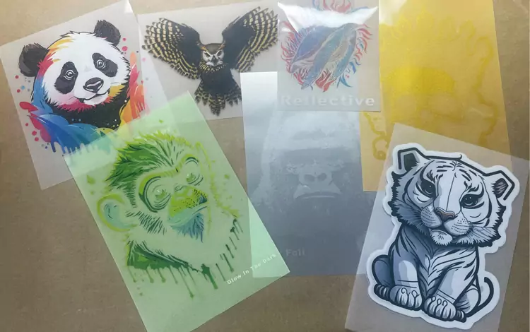 Variety of DTF transfers from the Free Sample Pack