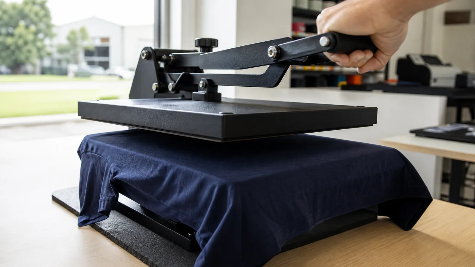 Pre-press the garment to remove moisture before applying a DTF transfer