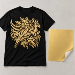 Gold metallic DTF transfers